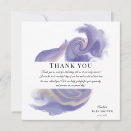 Lavender Watercolor Abstract Baby Shower Dankeskarte