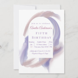 Lavender Watercolor Abstract  Birthday Invita Einladung