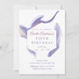 Lavender Watercolor Abstract Birthday Invitation Einladung