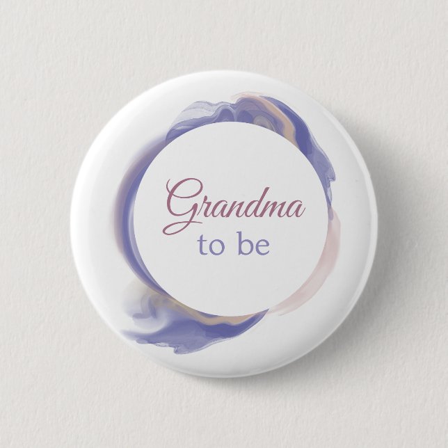 Lavender Watercolor Abstract Grandma to be Button (Vorderseite)