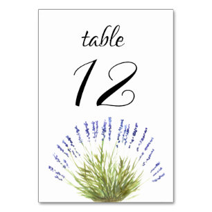 Lavender Watercolor Blütenviolette Blumen Hochzeit Tischnummer