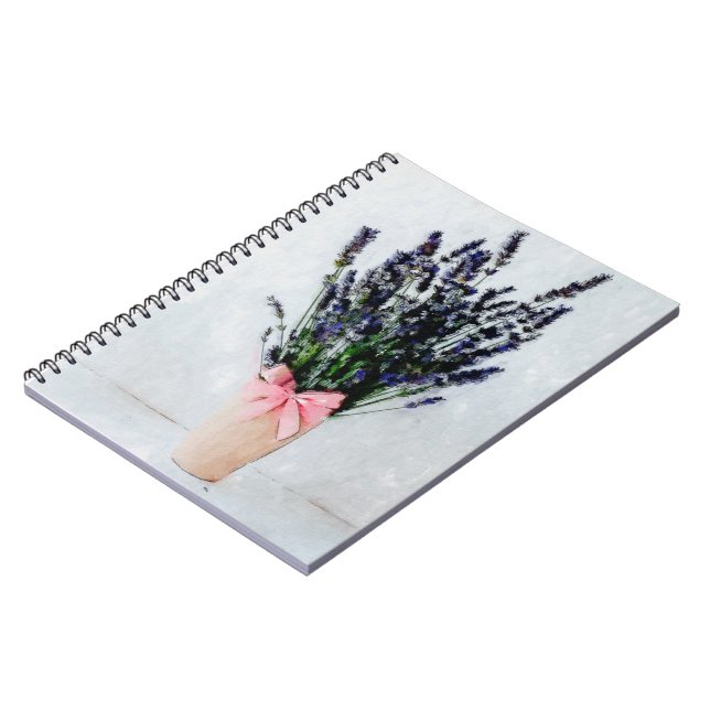Lavender Watercolor Bouquet Notebook Notizblock (Linke Seite)