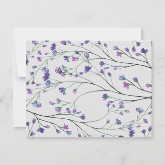 Lavender Watercolor Custom Personal Stationery Mitteilungskarte (Vorderseite)