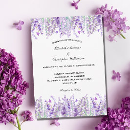 Lavender Watercolor Elegante Hochzeit der Blumen Einladung