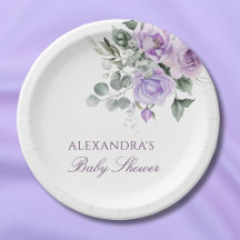 Lavender Watercolor Floral Baby Dusche
