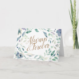 Lavender Watercolor Floral Wedding Gratulation Karte
