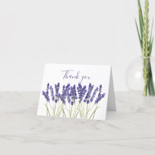 Lavender Watercolor Floral Wedding Vielen Dank Dankeskarte