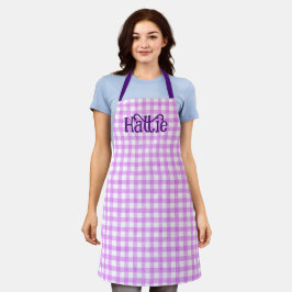 Lavender Watercolor Gingham Personalisierte Schürz Schürze