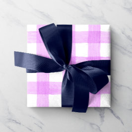 Lavender Watercolor Gingham Wrapping Paper Geschenkpapier