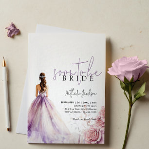 Lavender Watercolor Gown Brautparty Einladung