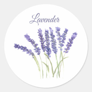 Lavender Watercolor Herbs Küche Lila Runder Aufkleber