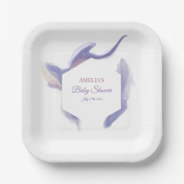 Lavender Watercolor Hexagon Baby Shower Pappteller