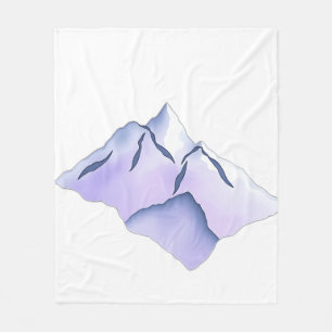 Lavender Watercolor Mountain Night Fleecedecke