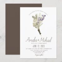 Lavender Watercolor Ökologisch Rustikale Hochzeit