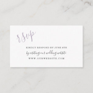 Lavender Watercolor Petals Hochzeit RSVP online Begleitkarte