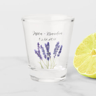 Lavender Watercolor Purple Blumen Blumenzehen Schnapsglas