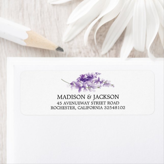 Lavender Watercolor Wedding Personalisierte Adress (Insitu)