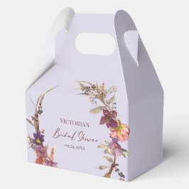 Lavender Watercolor Wildflower Wreath Favor Box Geschenkschachtel