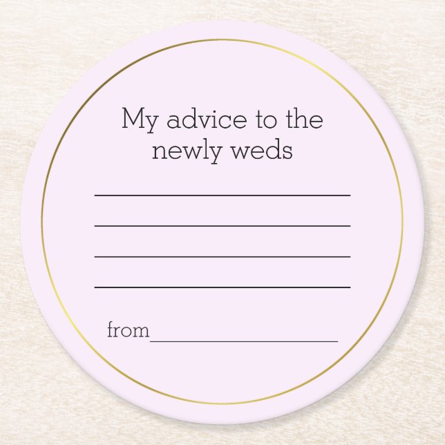 Lavender Wedding Advice Paper Untersetzer (Vorderseite)
