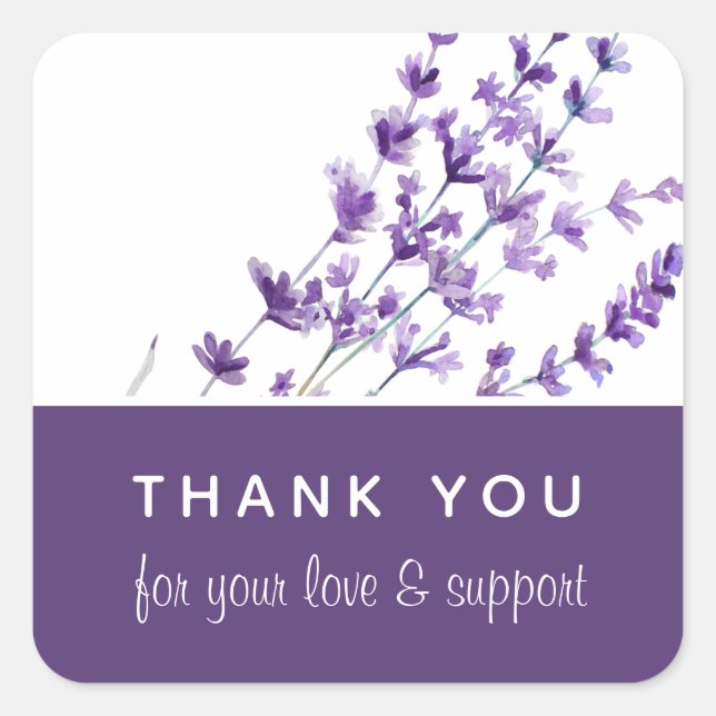 Lavender Wedding Danke Stickers (Vorderseite)
