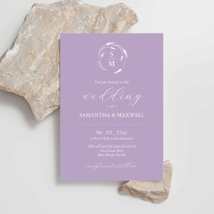 Lavender Wedding Einladung mit QR Code