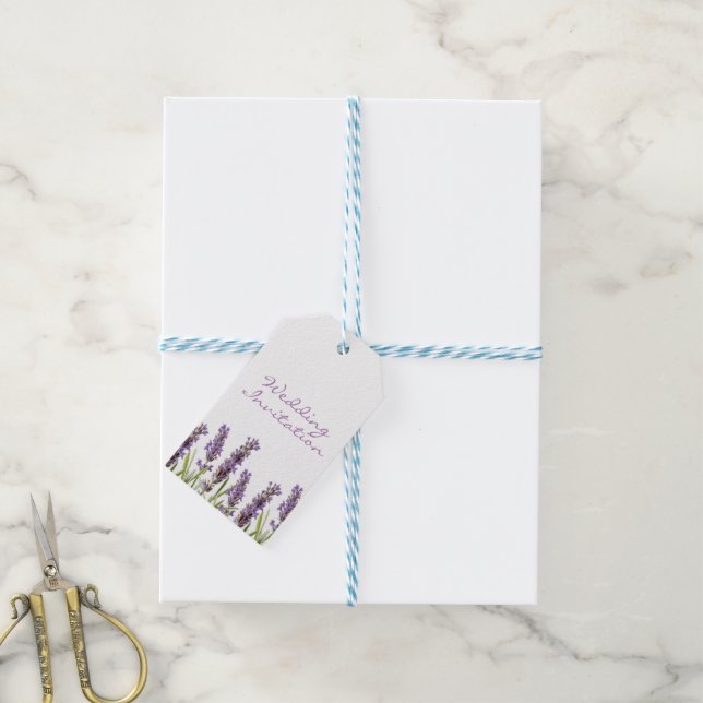 Lavender Wedding Einladung Tag Geschenkanhänger (Mit Garn)