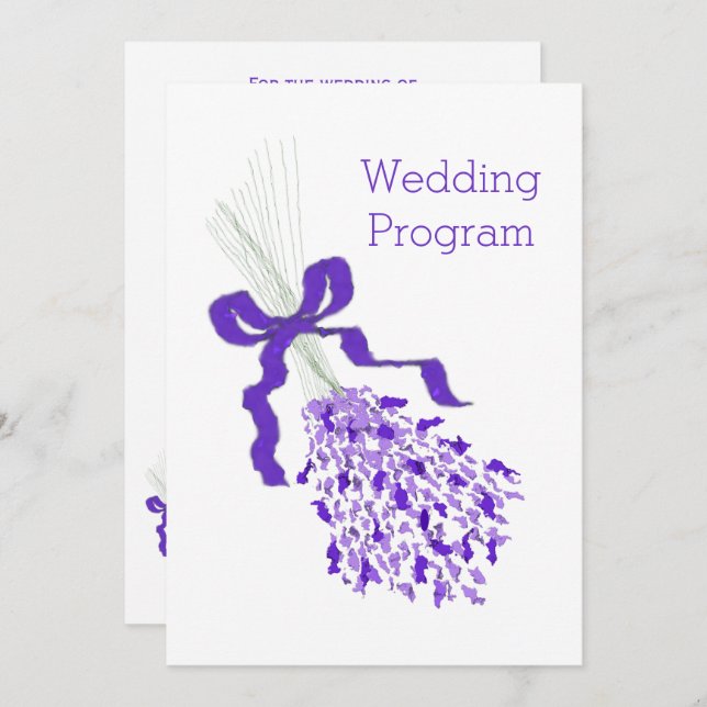 Lavender Wedding Programm (Vorne/Hinten)