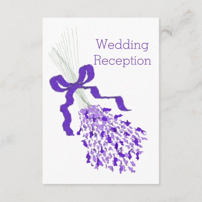 Lavender Wedding Reception Begleitkarte (Vorderseite)