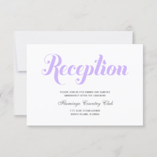 Lavender Wedding Reception Card Einladung