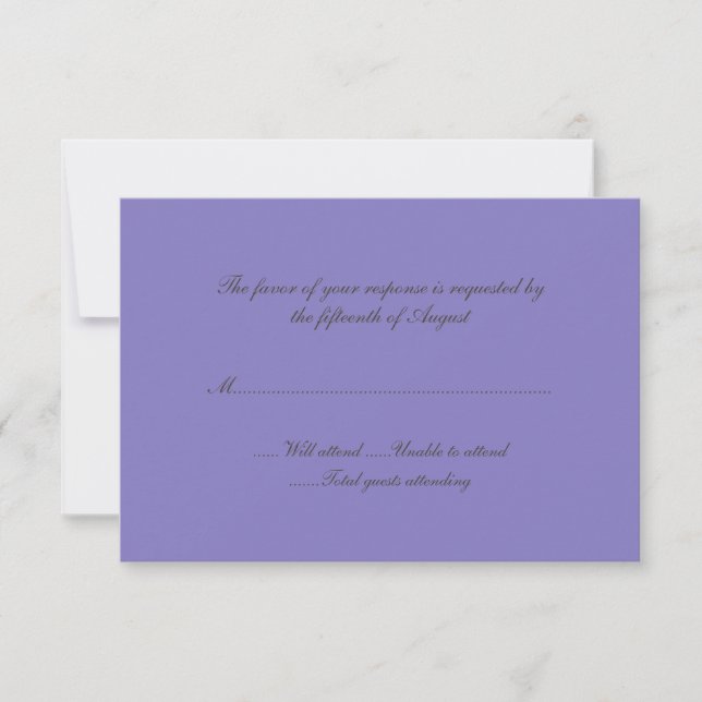 Lavender Wedding Response Card RSVP Karte (Vorderseite)