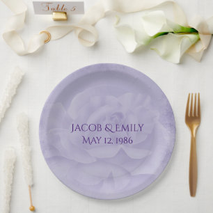 Lavender Wedding Rose Pappteller