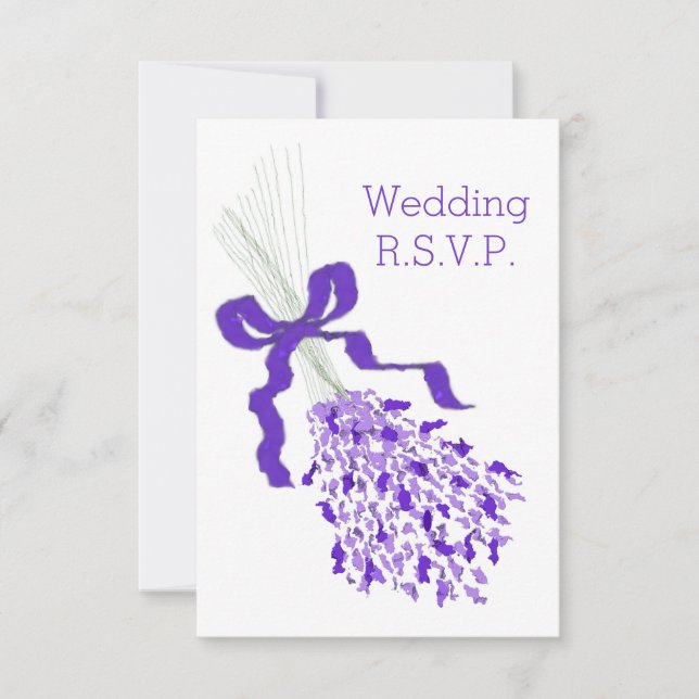 Lavender Wedding RSVP Karte (Vorderseite)