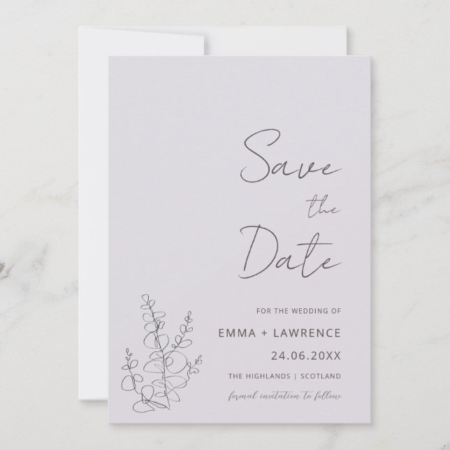 Lavender Wedding Save the Date Cards Einladung (Vorderseite)