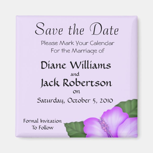 Lavender Wedding Save the Date Magnet (Vorne)