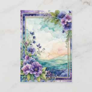 Lavender Whimsy Artistic Floral Border Visitenkarte