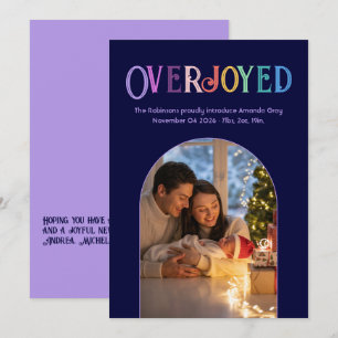 Lavender Whimsy Xmas Baby Birth Announcement Foto Feiertagskarte