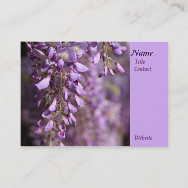 Lavender Whispers: Wisteria's Gentle Floral Dance Visitenkarte (Vorderseite)