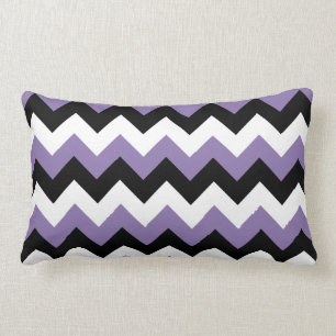 Lavender White Black Zigzag Lendenkissen