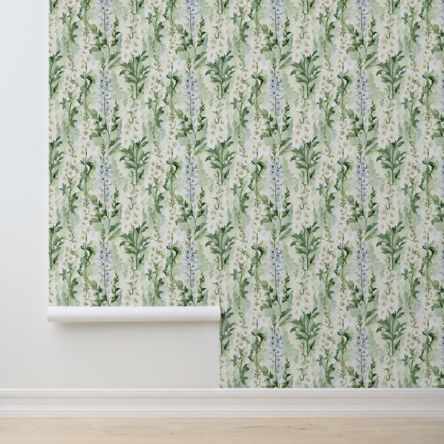 Lavender White Delphinium Flowers   Tapete (Anwendung)