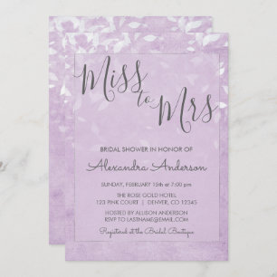 Lavender & White Miss an Mrs. Brautparty Einladung