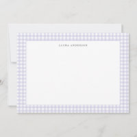 Lavender & white Personalisiert Gingham flach