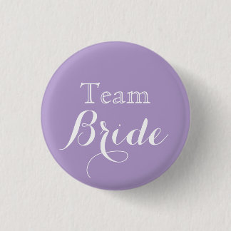 Lavender White Wedding Team Bride Button