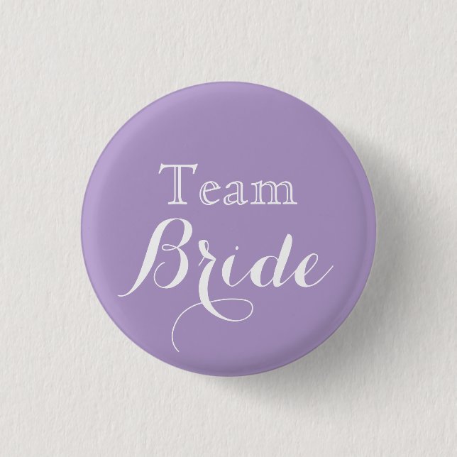 Lavender White Wedding Team Bride Button (Vorderseite)