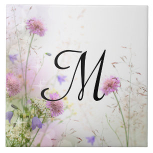 Lavender Wild Blume Pool Monogram Display Tile Fliese