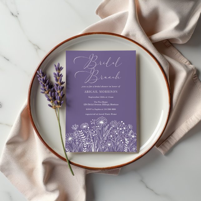 Lavender Wildblume Boho Bridal Brunch Dusche Einladung (Von Creator hochgeladen)