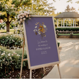 Lavender Wildblume Boho Wedding Willkommen Poster