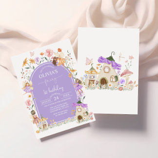 Lavender Wildblume Fairy 1. Geburtstag Einladung