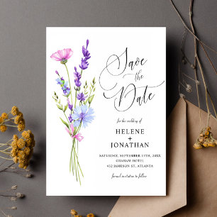 Lavender Wildblume Garden Boho Elegante Hochzeit Save The Date
