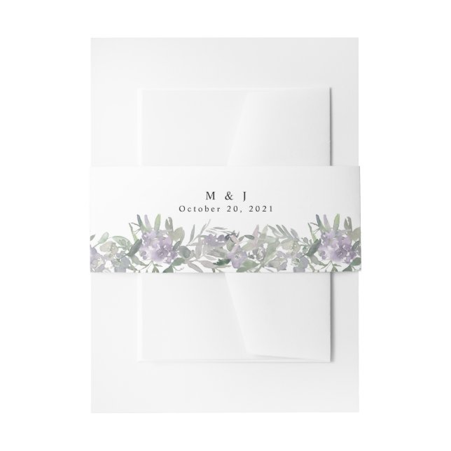 Lavender Wildblume Greenerity Wedding Einladungsbanderole (Vorderseite Beispiel)