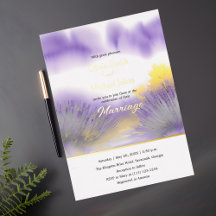 Lavender Wildblume Hochzeit Einladung